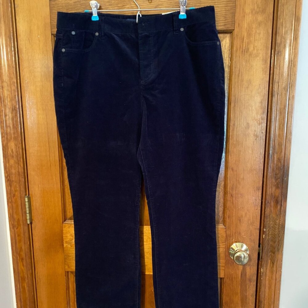 NWT Talbots Heritage Dark Navy Corduroy Straight Leg Pants - 16P